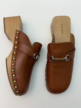 & Other Stories Studded Leather Wooden Deco Clogs, Size 39 (8.5)